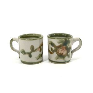 Louisville Stoneware Harvest Pear Coffee Cups Mugs Small Child’s Size Set of 2